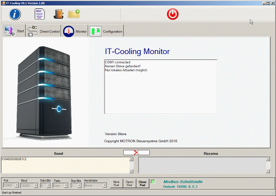IT-Cooling Server-Monitor Startbildschirm